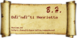 Bánáti Henrietta névjegykártya
